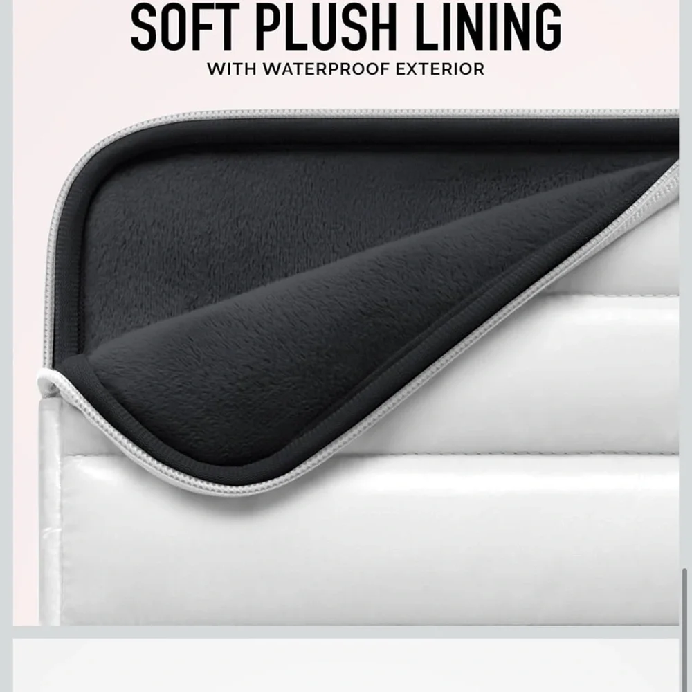 White Puffy Laptop Sleeve Case for Tablets & Laptops